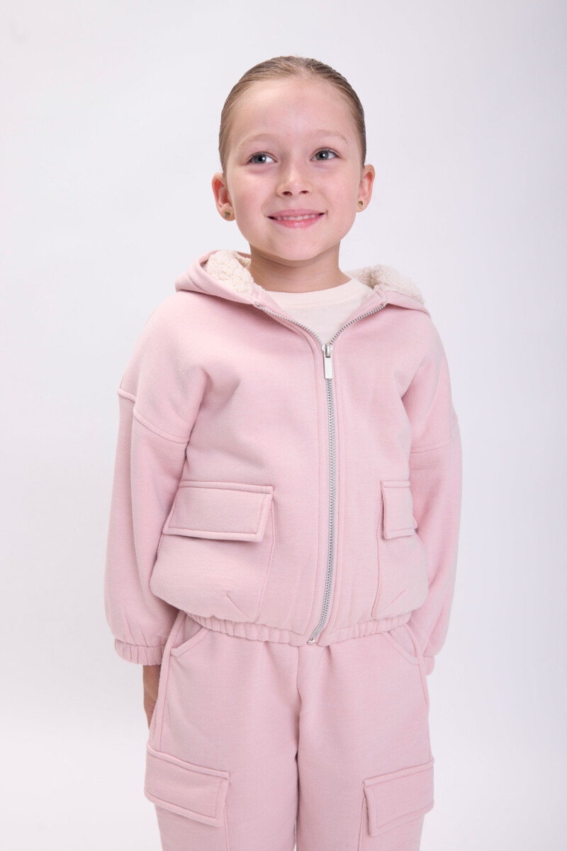 Campera sherpa interior Rosa