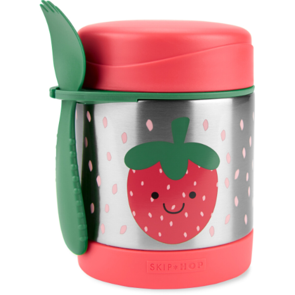 Tupper Skip Hop de Acero Inoxidable con Cuchara - FRUTILLA 