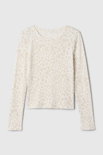 Remera Manga Larga Niña Snow Leopard
