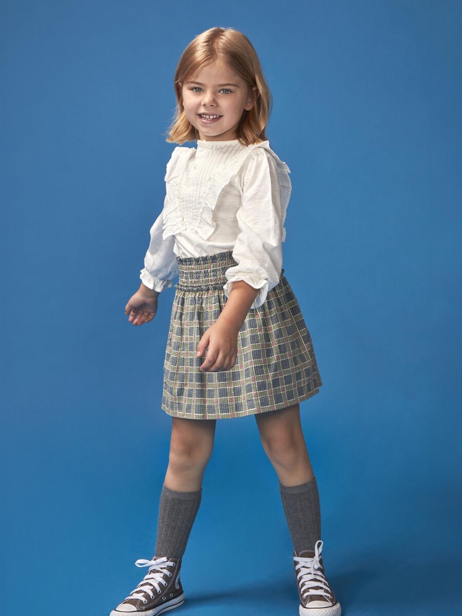 Falda De Cuadros Azul Pato