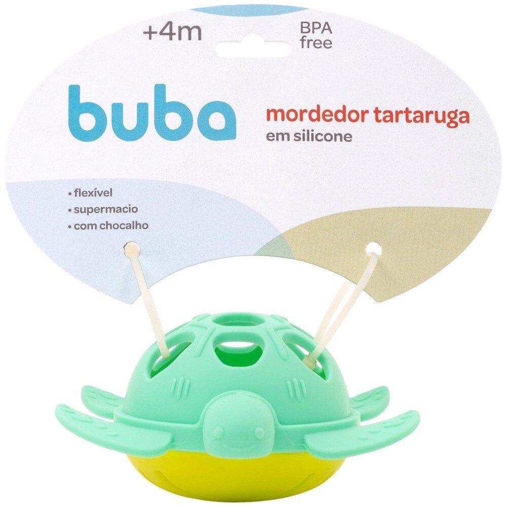 Mordillo sonajero silicona TORTUGA BUBA verde