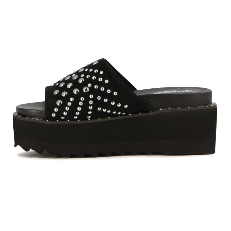 Sandalias Mujer Darkness Plataforma Y Tachas Negro