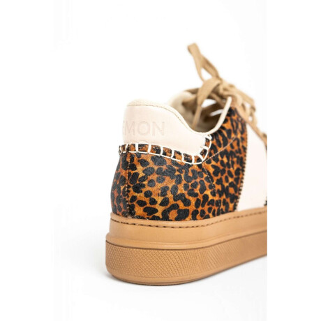 Zapatilla Animal Print Cuero Cafe