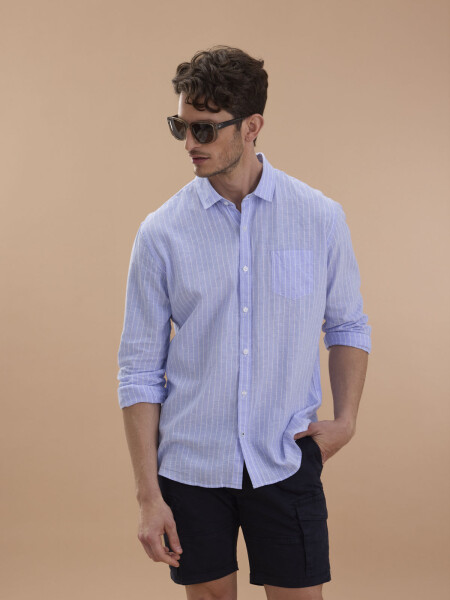 SHIRT SAVANNAH 6.0 CELESTE RAYADO