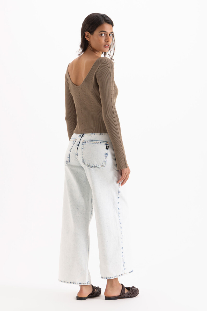 JEANS WIDE X OFF WHITE Celeste