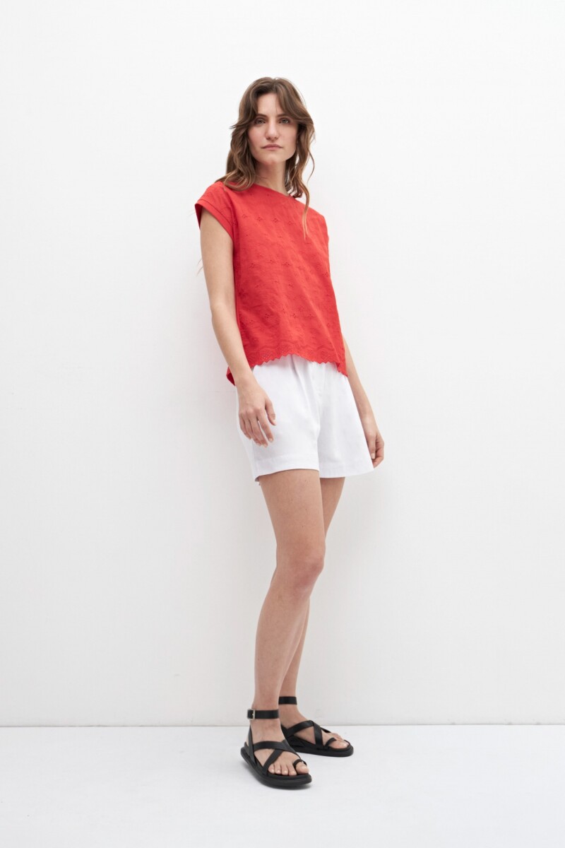 Remera frente broderie - rojo 