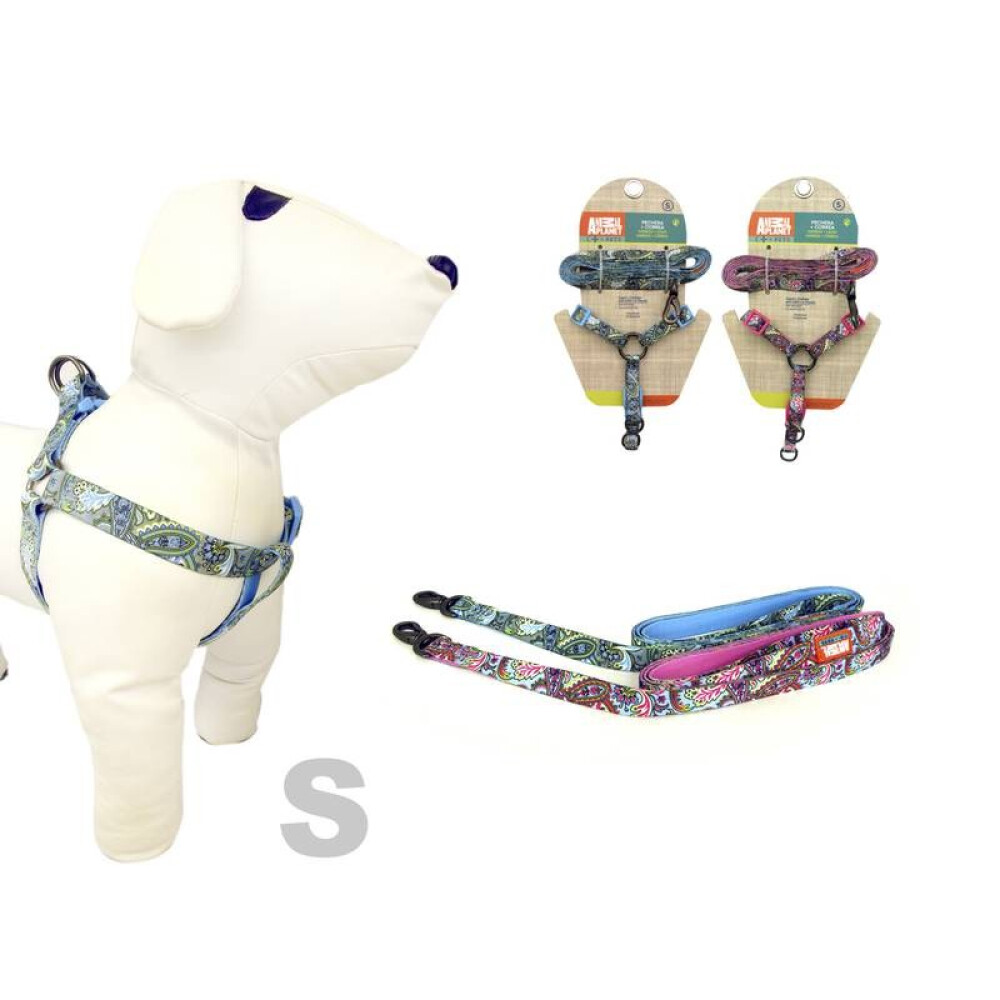 ARNÉS + CORREA PARA PERROS DISEÑOS ROSA O CELESTE S ARNÉS + CORREA PARA PERROS DISEÑOS ROSA O CELESTE S