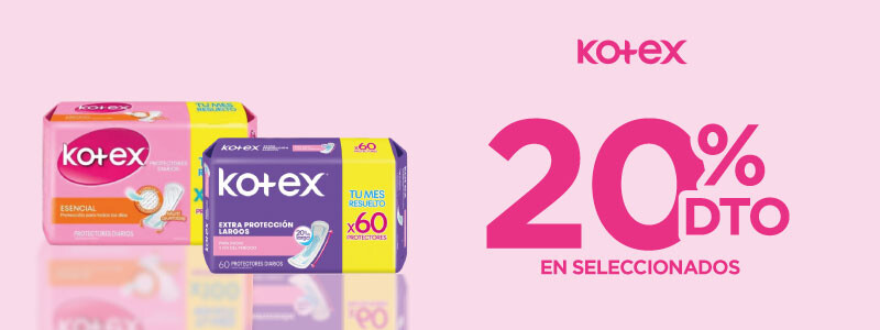 Kotex 20% off.