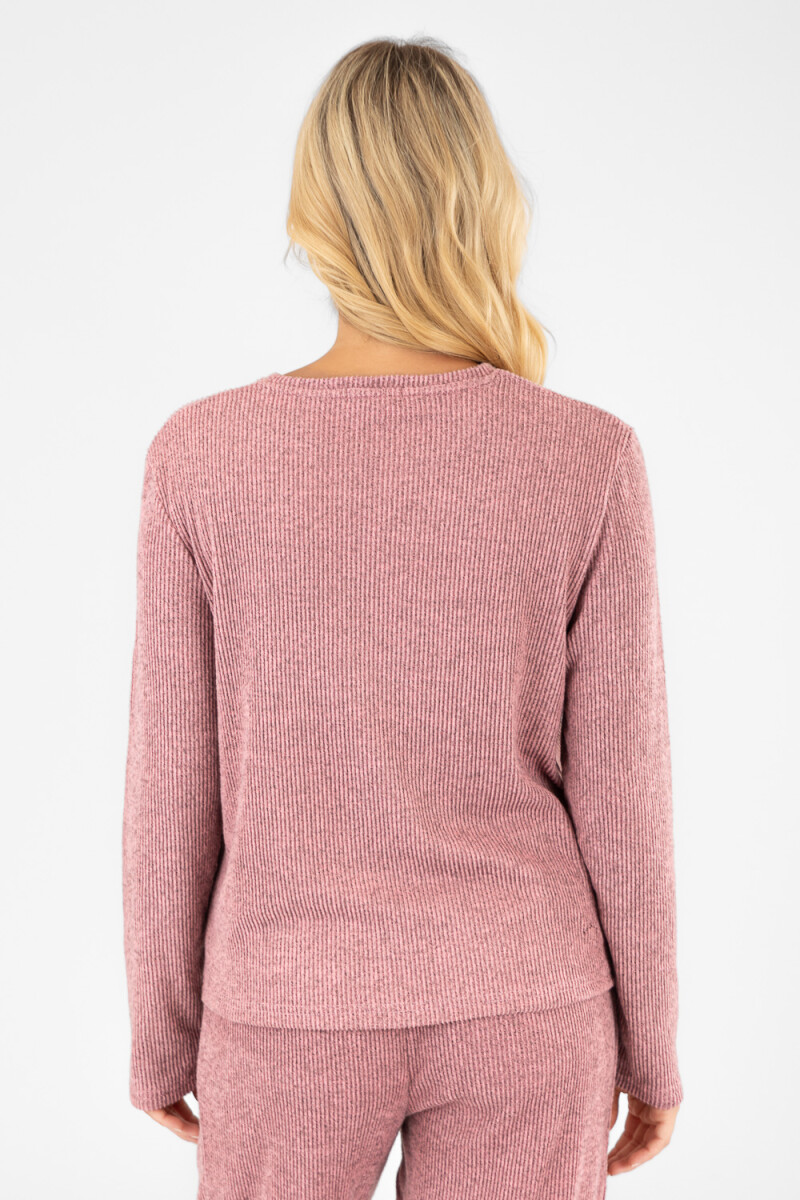 Remera rib fino rosado Rosa antique