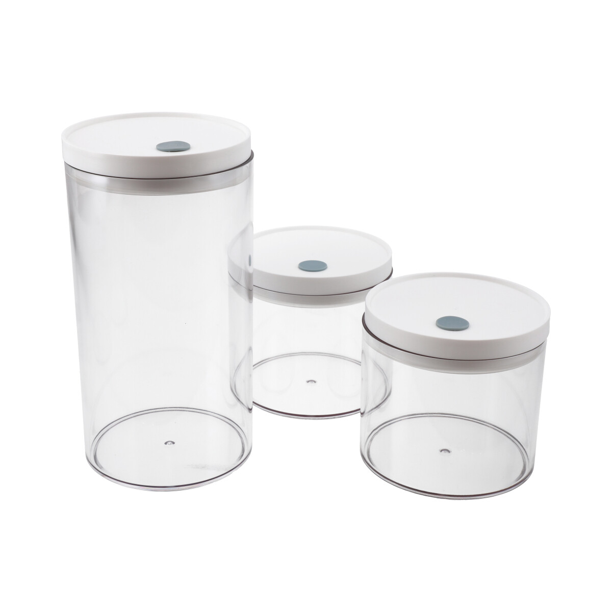 Set De 3 Recipientes Redondos Con Tapa Hermeticos Plasticos CTN015 