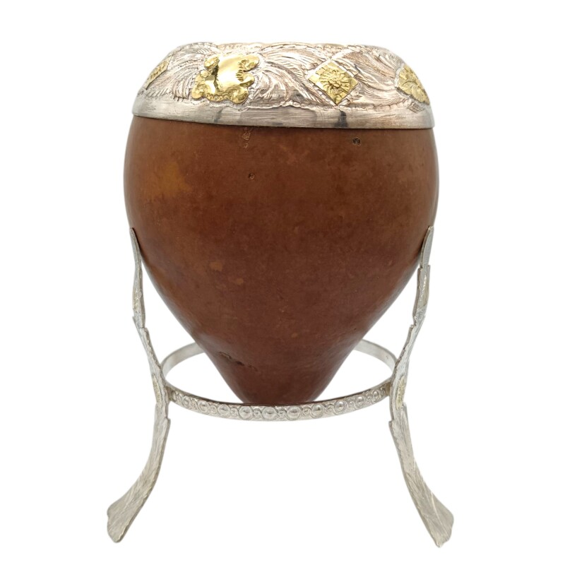 Mate torpedo con base 3 puntas linea Bresciani - Plata y oro - MTTO42 marrónuniforme