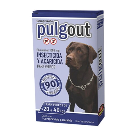 PULGOUT COMPRIMIDO ANTIPULGAS Y ANTIGARRAPATAS 20 A 40 KILOS