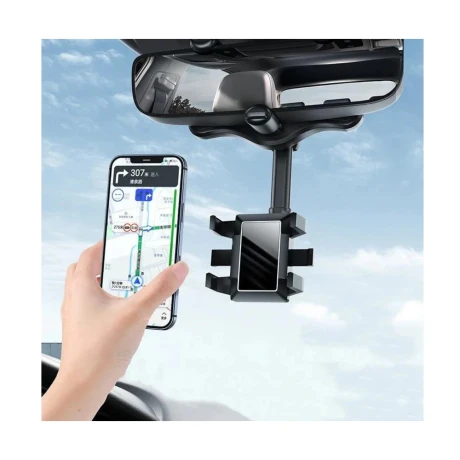 SOPORTE ARTICULADO 180° PARA CELULAR CON AGARRE PARA RETROVISOR 14.5*7.2*7.5CM 001
