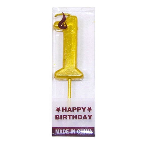 Vela de Numero Dorada UNO