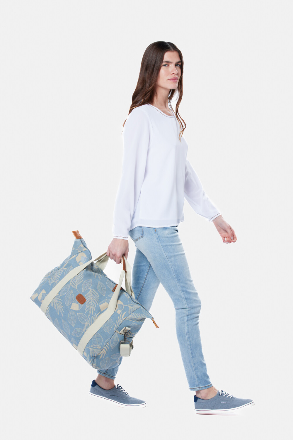 BOLSO DE LONA ESTAMPADO Azul
