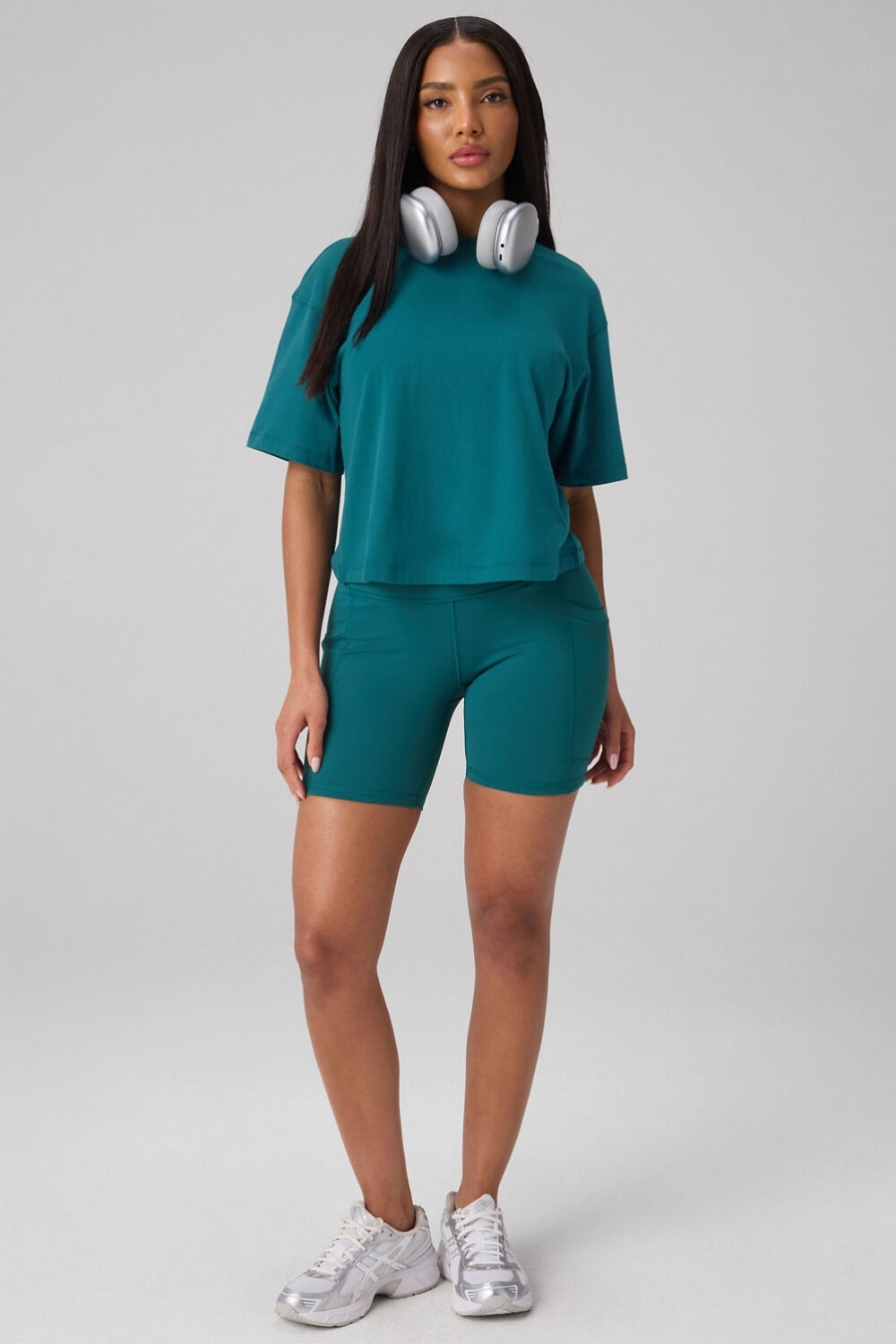 Polo Cotton Boxy Tee Mujer Green Abyss