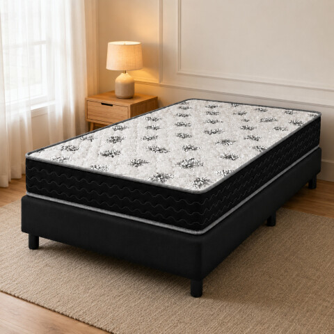 Sommier Platino 1 Plaza y Media Colchón Espuma Reversible Matelaseado 110 x 188 x 18 cm Sommier Platino 1 Plaza y Media Colchón Espuma Reversible Matelaseado 110 x 188 x 18 cm