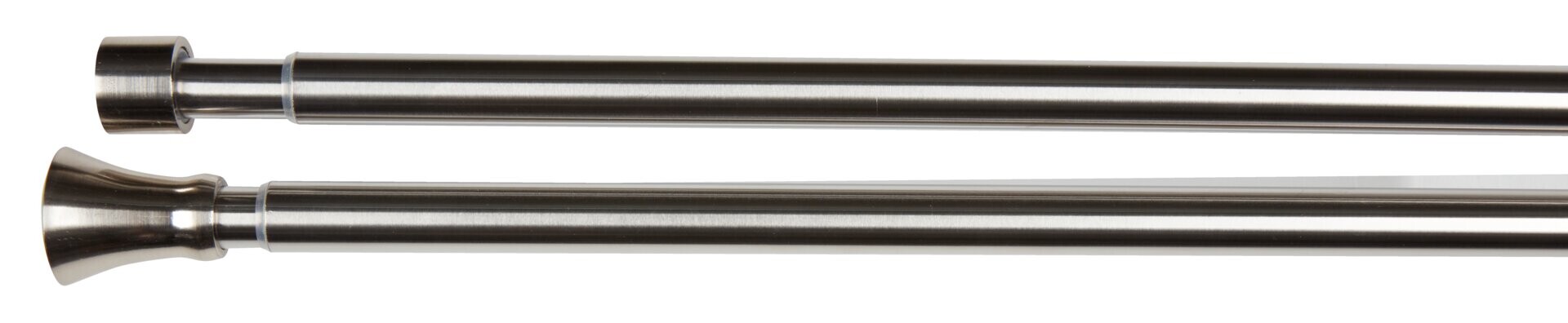 Barra cortina doble CONE 200-340cm acero - Plateado 