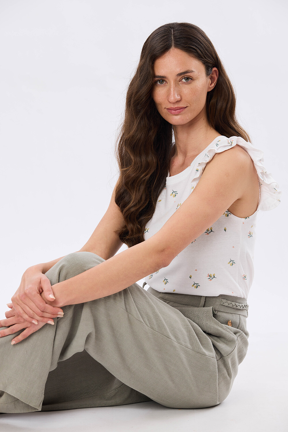 PANTALÓN DE LINO Verde