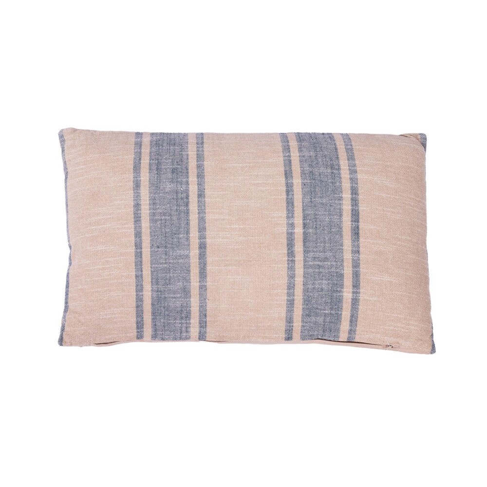 ALMOHADON ALGODON MULTICOLOR RAYAS DOBLES BEIGE AZUL