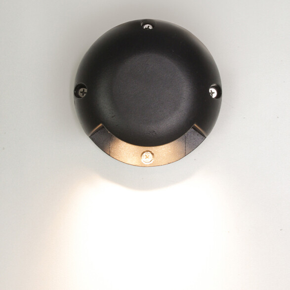 Aplique parpado negro 2W cálida 30° 24v dc IP65 ZU0280