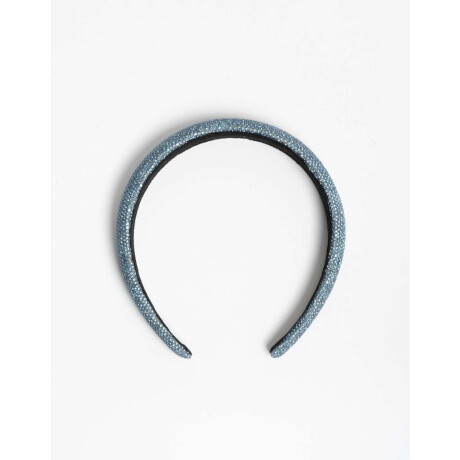 Vincha Semi Puffy Con Strass Azul Noche