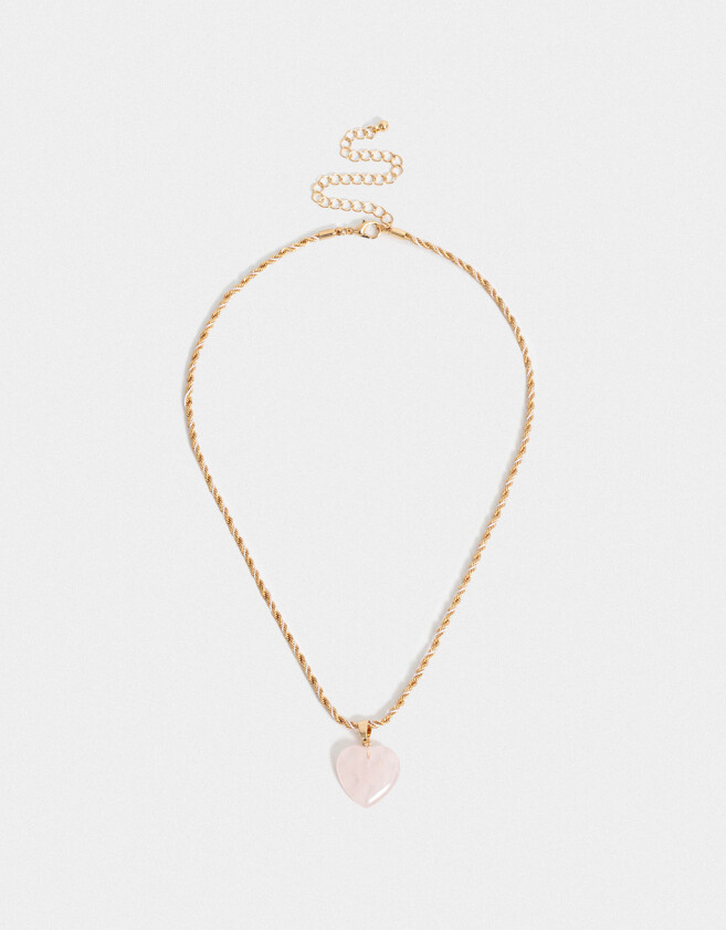 Cadena Corta con Dije Capsula Especial Cadena Corta Con Dije Corazón Piedra - Dorado