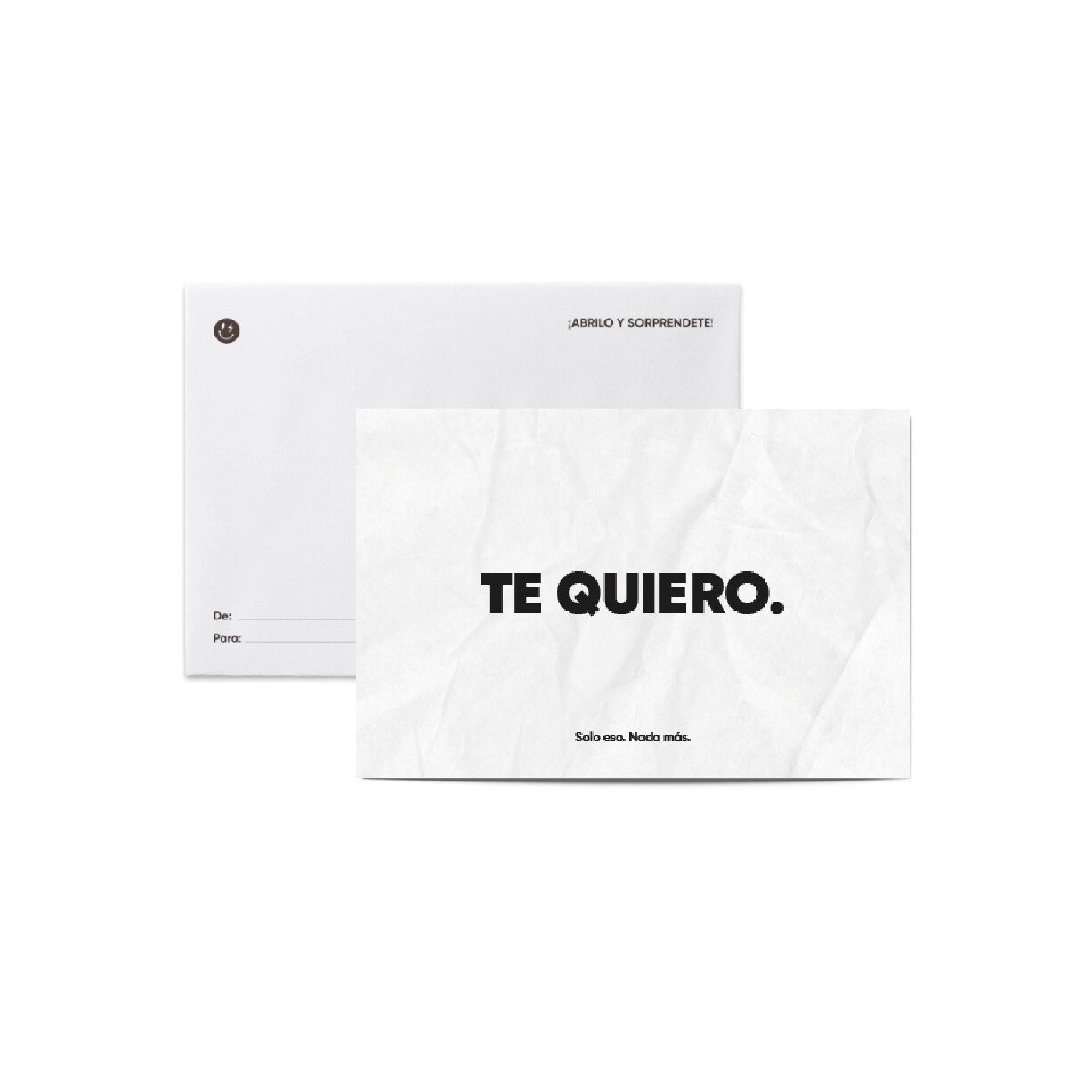 Tarjeta minimal con sobre "Te quiero" 