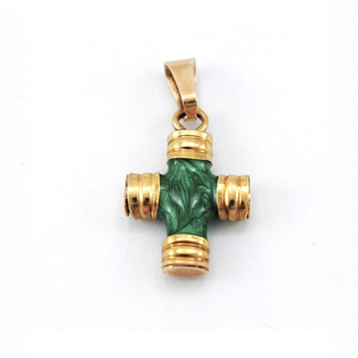 Cruz Oro 18K Y Esmalte 