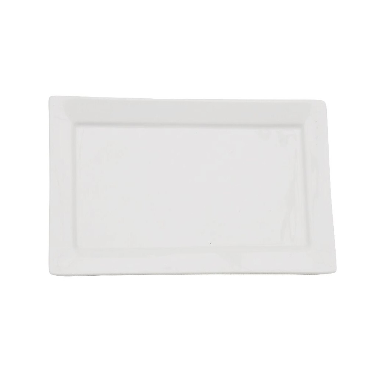 FUENTE RECTANGULAR CON BORDE 25x16x2CM PORCELANA BLANCO 