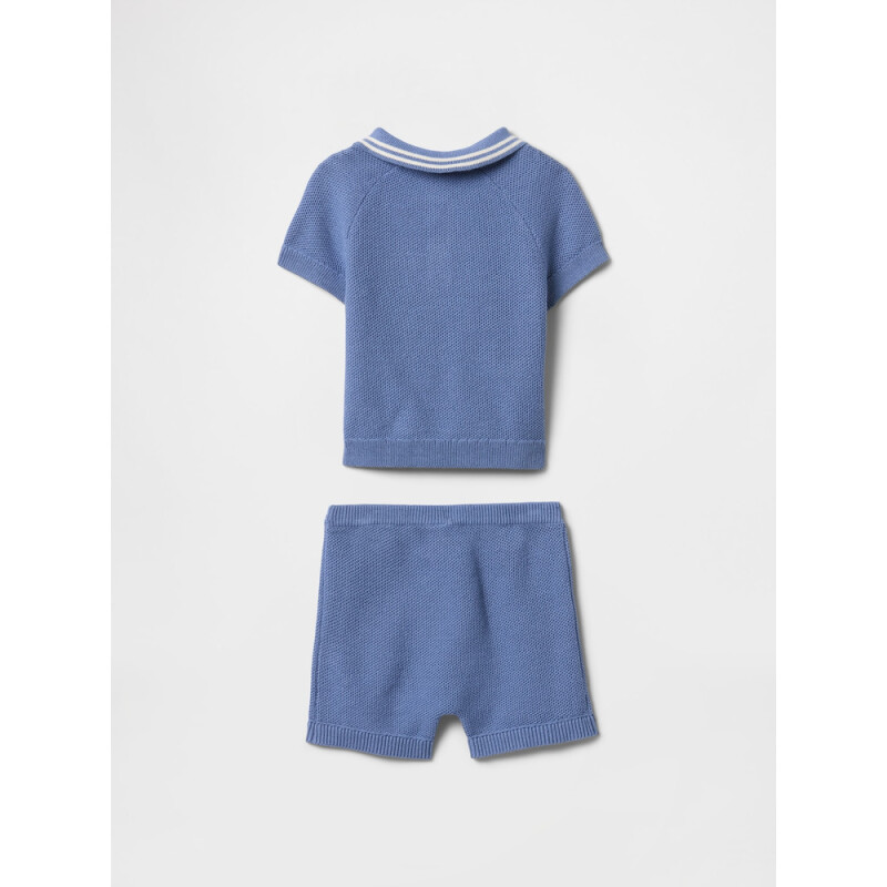 2PC B SS POLO SWTR SET SHIRTING BLUE
