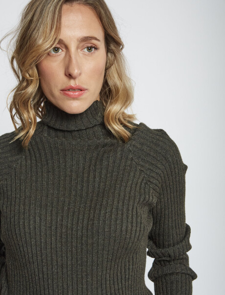 Polera rib gris melange