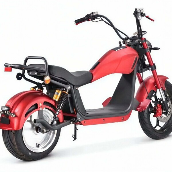 Moto Electrica Gogreen Bobber 2000W 20Ah Aluminio 55 Km/h Color Rojo