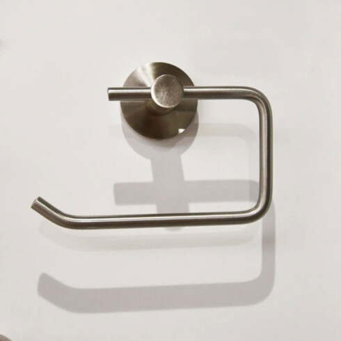 PORTA ROLLO METALICO DE BAÑO LINEA ROMA COLOR BRUSH NICKEL GRIS-BRUSHED NICKEL