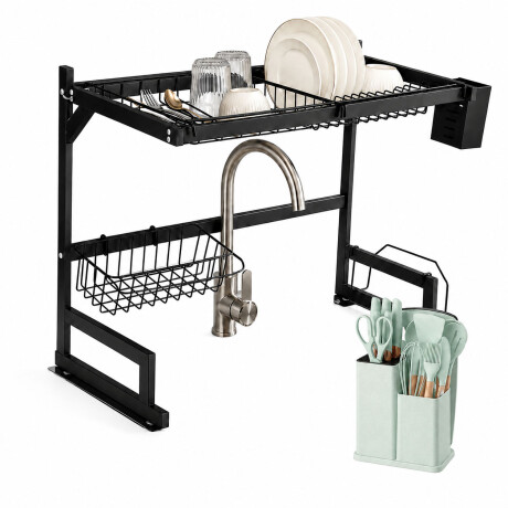 Set Utensilios Cocina 19Pz + Escurridor Ac.Inox Sobre Mesada Verde Claro