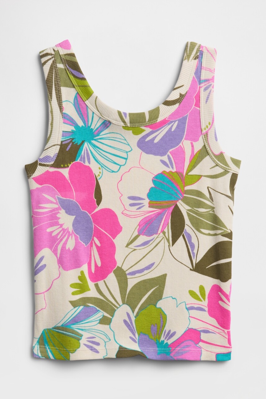 Musculosa Rib Niña Sp Floral Logo