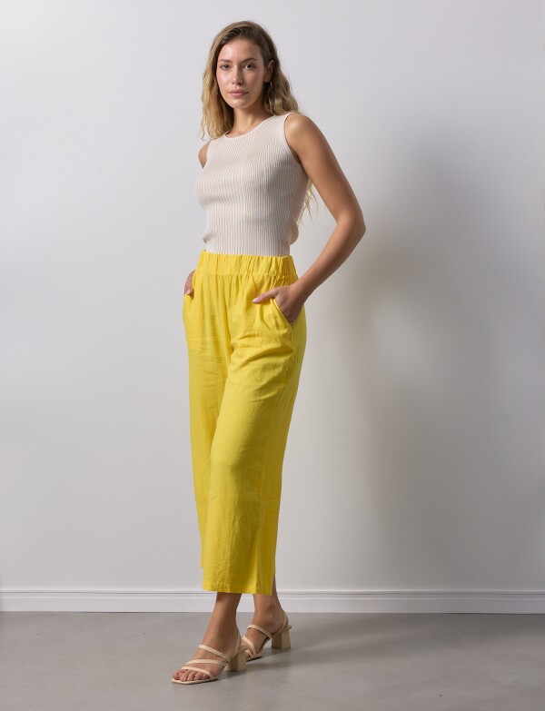 Pantalon Lino AMARILLO