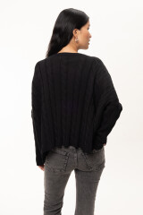 Sweater Oceano Crop Negro