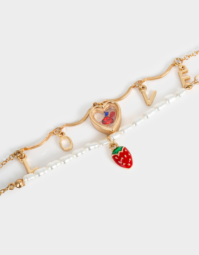 Pulseras Flexibles Con corazón Pulseras Flexibles Sets Con Corazón - Dorado