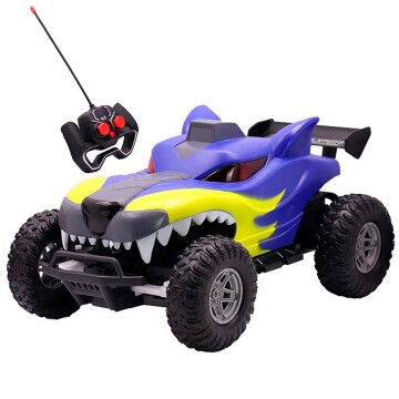 Auto A Control Remoto Recargable Monster Todo Terrreno Color Azul