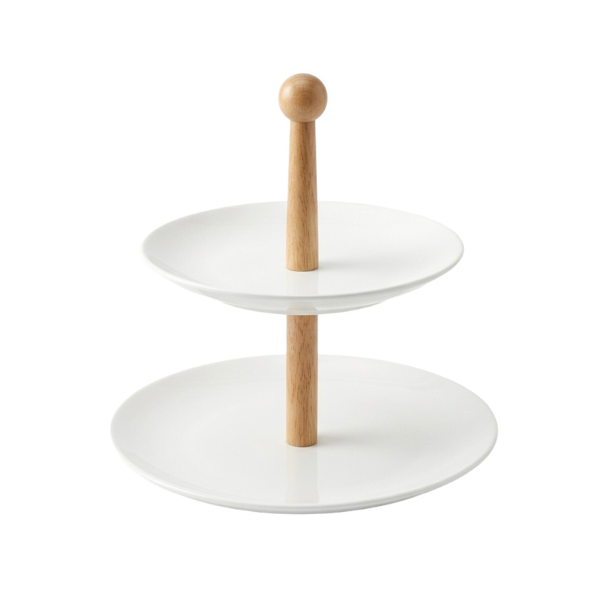 BANDEJA CERAMICA BLANCA 2NIV 19.5+25X27CM 