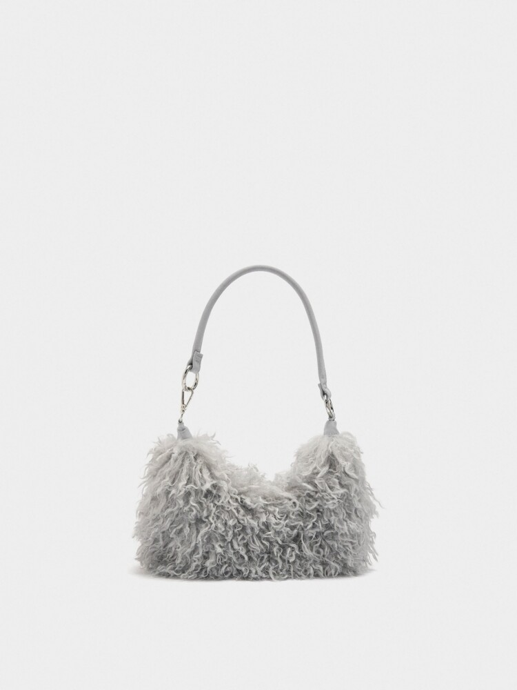 Bolso De Hombro Efecto Pelo crudo