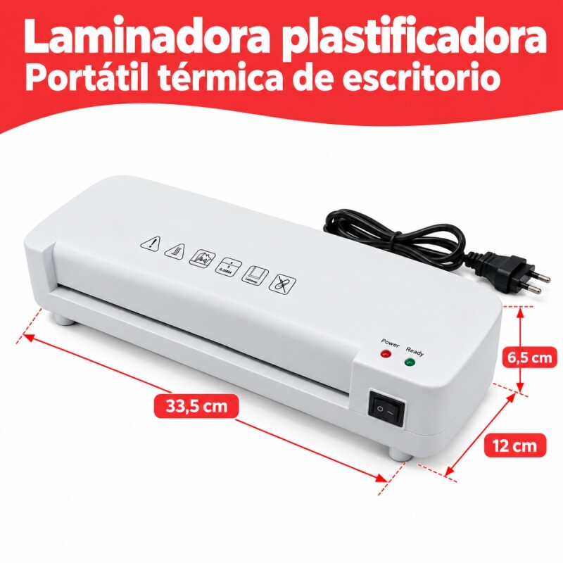 Plastificadora laminadora térmica portátil A4 BLANCO