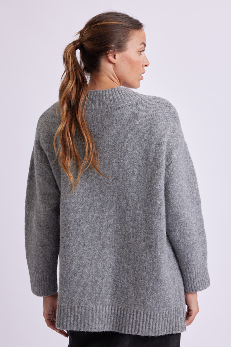 Cardigan de punto Gris Melange