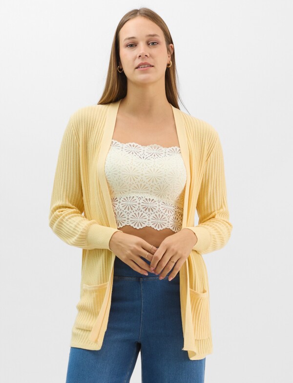Cardigan Abierto AMARILLO