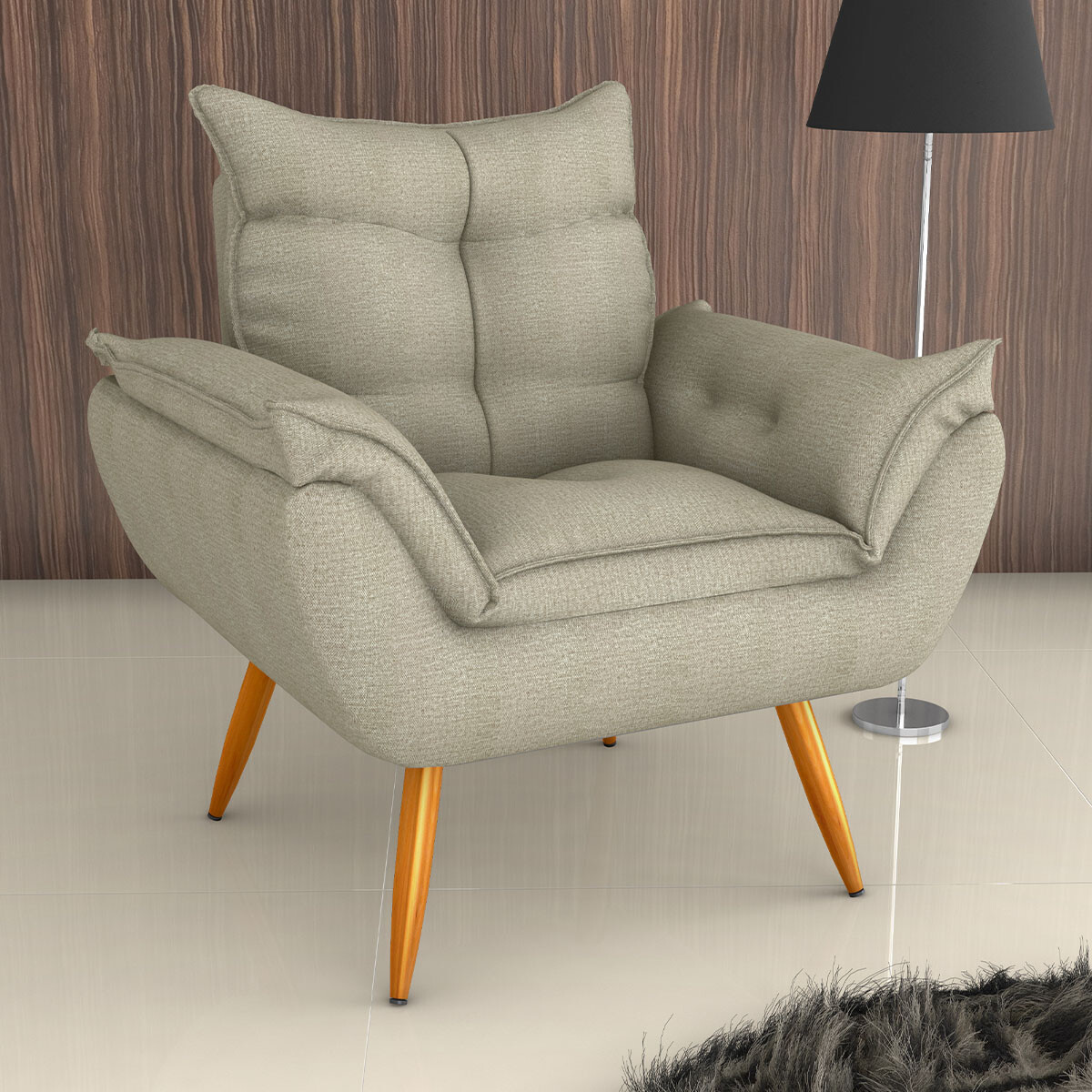 Sillón 1 cuerpo Poltrona Turin - Beige 