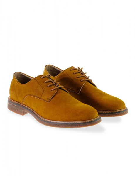 Zapato de cuero con cordones Camel