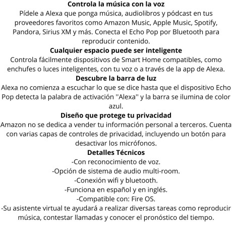 Asistente inteligente Amazon Echo Pop 1 V01