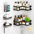 Organizador Baño Estante 5 Piezas Adhesivo Acero Inoxidable Negro 1