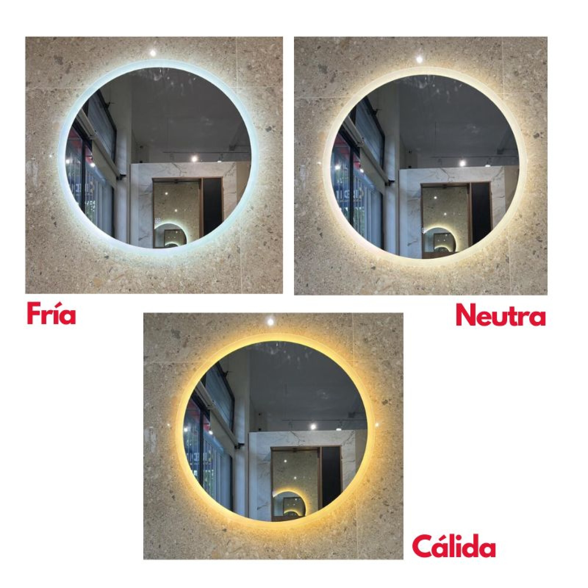 Espejo Luminoso EC Redondo 80cms Led Luz Cálida - 26201 Electricidad Centro